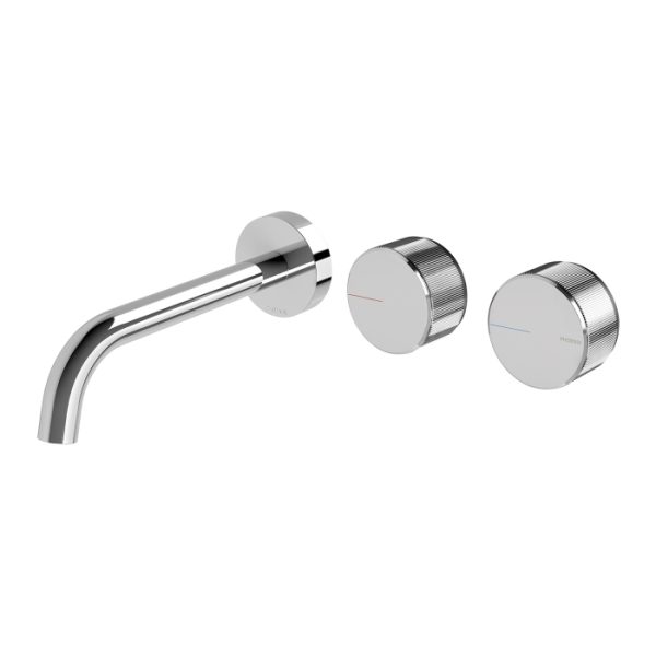 Axia Wall Basin/Bath Curved Outlet Set Chrome by Phoenix Tapware.