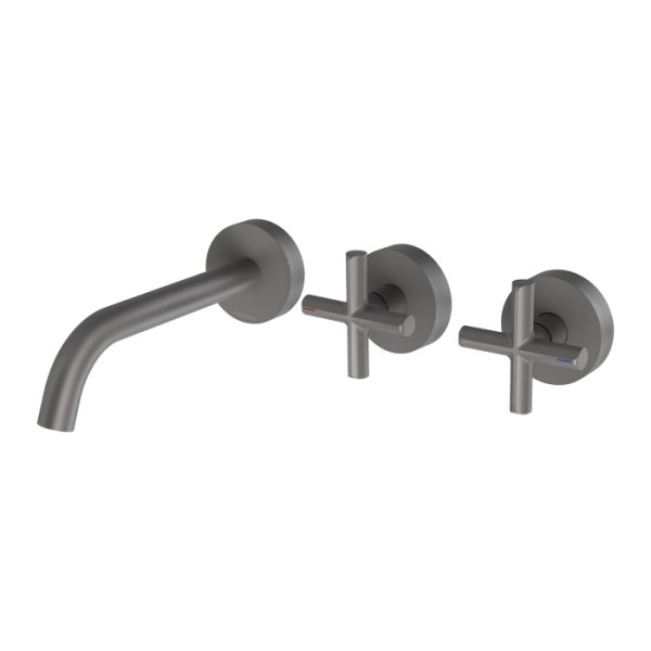 Vivid Slimline Plus Wall Basin Bath Outlet Brushed Carbon