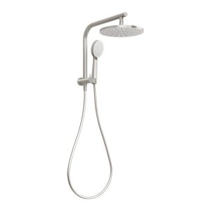 Vivid Slimline Compact Twin Shower Brushed Nickel