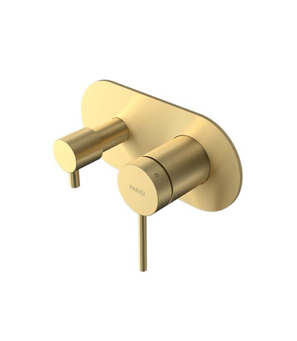 Envy II Wall Mixer 2 Way Diverter Bath Shower Brushed Brass