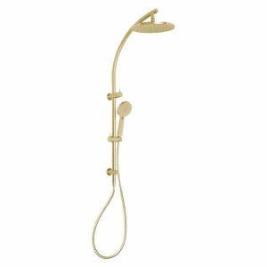 Vivid Twin Shower on Rail Brushed Brass