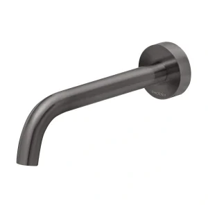 Vivid Slimline 180mm Wall Bath Spout Brushed Carbon