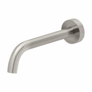 Vivid Slimline 180mm Wall Bath Spout Brushed Nickel