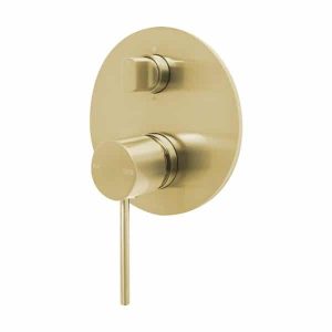 Vivid Slimline SwitchMix Shower / Bath Diverter Mixer Fit-Off Kit Brushed Brass