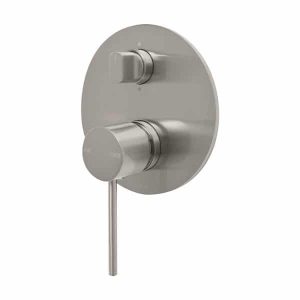 Vivid Slimline Shower / Bath Wall Mixer with Diverter Brushed Nickel
