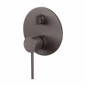 Vivid Slimline Shower / Bath Wall Mixer with Diverter Gun Metal