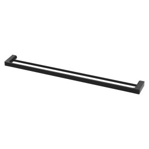 Gloss Double Towel Rail 800mm Matt Black