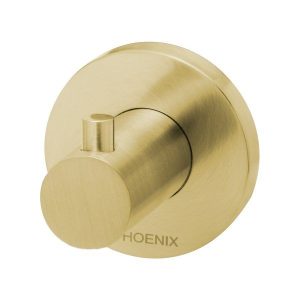 Radii Robe Hook Round Plate Brushed Brass