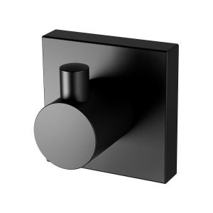 Radii Robe Hook Square Plate Matt Black