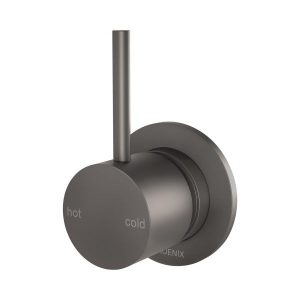 Vivid Slimline Up Shower Wall Mixer Brushed Carbon