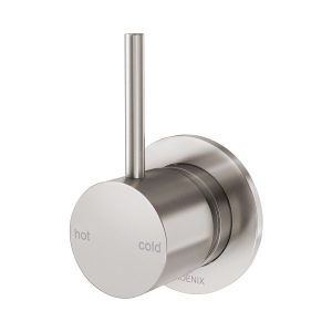 Vivid Slimline Up Shower Wall Mixer Brushed Nickel