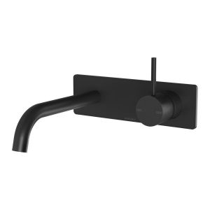 Vivid Slimline Up Basin Or Bath Wall Mixer Set Matt Black