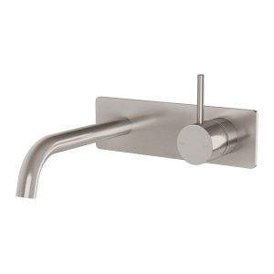 Vivid Slimline Up Basin or Bath Wall Mixer Set Brushed Nickel