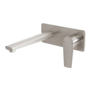 Arlo Wall Basin Or Bath Mixer Set 200mm Brushed Nickel