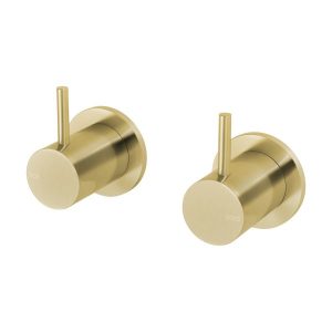 Vivid Slimline Wall Top Assemblies 15mm Extended Spindles Brushed Brass
