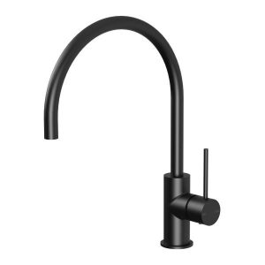 Vivid Slimline Sink Mixer 220mm Gooseneck Matt Black