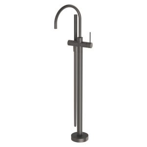 Vivid Slimline Floor Bath Mixer with Handshower Brushed Carbon