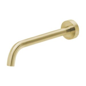 Vivid Slimline Basin Outlet 230mm Curved Brushed Brass