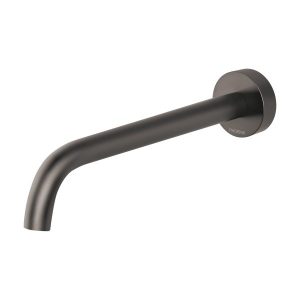 Vivid Slimline Basin Outlet 230mm Curved Brushed Carbon