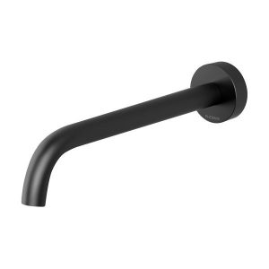 Vivid Slimline Bath Outlet 230mm Curved Matt Black