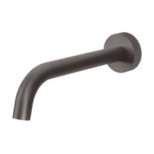 Vivid Slimline Basin Outlet 180mm Curved Brushed Carbon