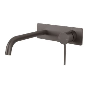 Vivid Slimline Wall Basin Mixer Set 230mm Gun Metal