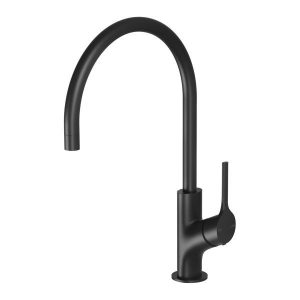 Vivid Slimline Oval Sink Mixer 220mm Gooseneck Matt Black