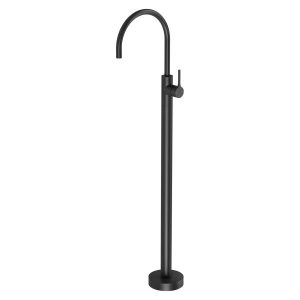 Vivid Slimline Oval Floor Bath Mixer Matt Black