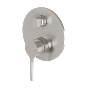 Vivid Slimline Oval Shower / Bath Diverter Mixer with Diverter Brushed Nickel