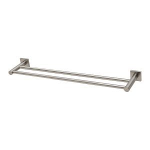 Radii 600mm Double Towel Rail SP Brushed Nickel Square Plate