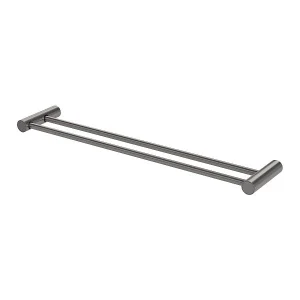 Vivid Slimline 600mm Double Towel Rail Brushed Carbon