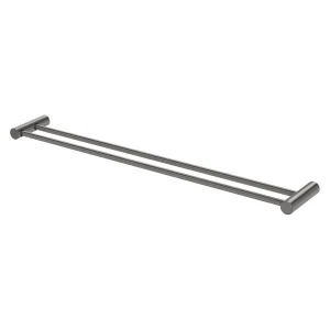 Vivid Slimline 800mm Double Towel Rail Brushed Carbon
