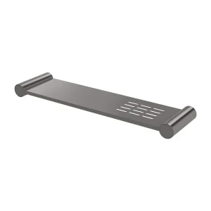 Vivid Slimline 370mm Metal Shower Shelf Brushed Carbon