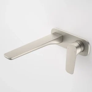 Caroma Contura II Wall Basin/Bath Mixer 220mm Brushed Nickel