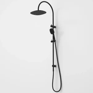 Caroma Contura II Rail Shower with Overhead Matt Black