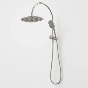 Caroma Contura II Compact Twin Shower Brushed Nickel