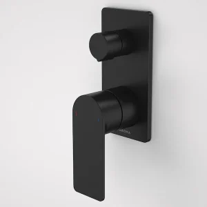 Urbane II Bath/Shower Mixer w/Diverter Rectangular Cover Plate Matt Black