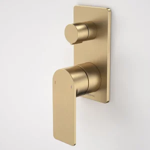 Urbane II Bath/Shower Mixer w/Diverter Rectangular Cover Plate Brushed Brass