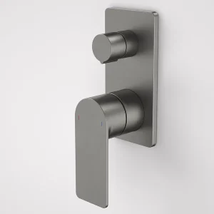 Urbane II Bath/Shower Mixer w/Diverter Rectangular Cover Plate Gunmetal
