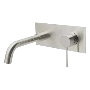 City Life Inox Wall Mounted Basin Bath Mixer with Spout Brushed Nickel