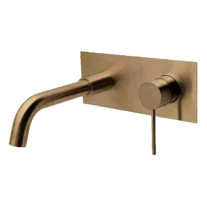 City Life Inox Wall Mounted Basin Bath Mixer with Spout Brushed Bronze