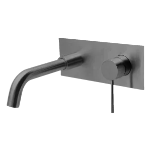 City Life Inox Wall Mounted Basin Bath Mixer with Spout Gun Metal