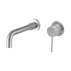 City Life Inox Wall Mounted Basin Mixer with Spout Brushed Nickel