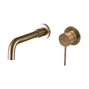 City Life Inox Wall Mounted Basin Mixer with Spout Brushed Bronze