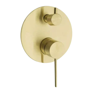 City Life Inox Shower or Bath Diverter Mixer Brushed Brass