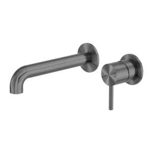 Nero Zen SS316L Wall Basin or Bath Mixer 185mm Spout Graphite
